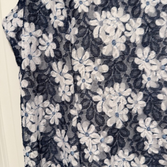 Perceptions Sleevelesss Short Blue and White Lace Dress Size L - Picture 7 of 10